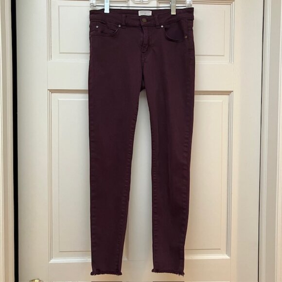 Caslon from Nordstrom Plum/Burgundy Skinny jeans with raw hem size 26 - Picture 1 of 8